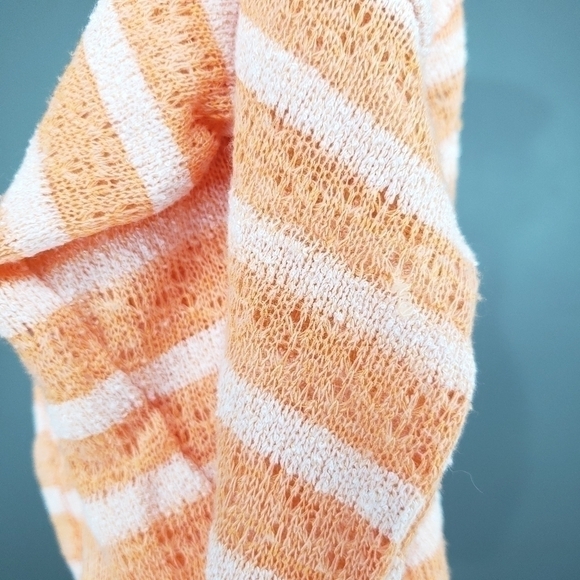 Alterd State Peach White Striped Lightweight Knit Pullover Top Size Small S Boho - Picture 4 of 5